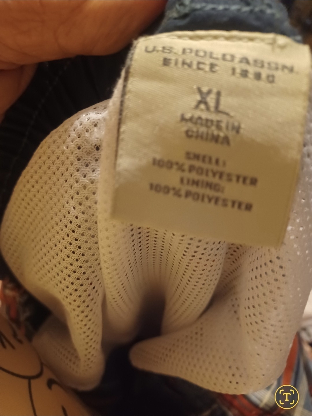 U.S. Polo Assn. Men’s White Mesh In Side Size Swim Suit Size- XL